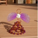 Drátovaný anděl 3D - střední, fialový